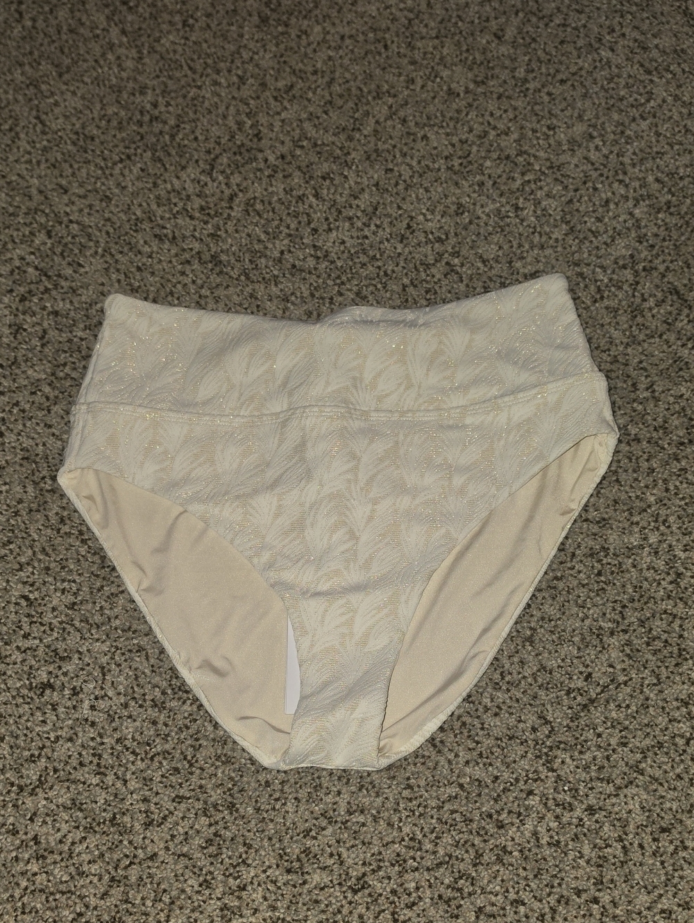 Onia Ivory Shimmer Lace-Up Bikini Bottoms Emelia Lurex Palm Large